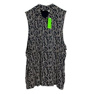 Reitman’s NWT Sleeveless Black w Beige Top w Stretch, Wrinkle Free, Four season